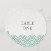 Japonais Seigha Stylisé Vagues Numéro de table ron (Devant / Derrière)