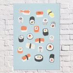 Japonais sushi bleu<br><div class="desc">L'art culinaire japonais pour ceux qui aiment manger des sushis, des sashimis, des nigiri et des rouleaux de maki. Art original de Nic Squirrell.</div>