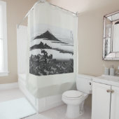 JAPONAIS WOODBLOCK IMPRIMER rideau de douche (En situation)