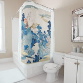 JAPONAIS WOODBLOCK PRINT PAYSAGE Douche rideau (En situation)