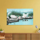 Japonski Island - Potlatchers & Sitka Natives Canvas Afdruk (Insitu (Woonkamer))