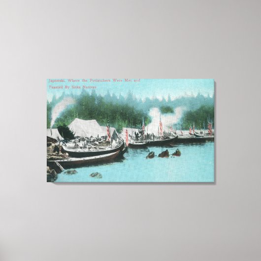 Japonski Island - Potlatchers & Sitka Natives Canvas Afdruk (Voorkant)