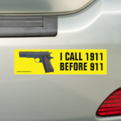 J'Appelle 1911 Avant Le Sticker De Bumper 911 (En voiture)