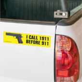 J'Appelle 1911 Avant Le Sticker De Bumper 911 (Sur camion)