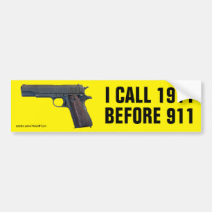 J'Appelle 1911 Avant Le Sticker De Bumper 911