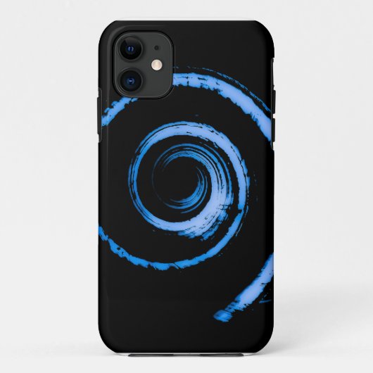 J'appelle spirale bleue sur coque noir (Dos)