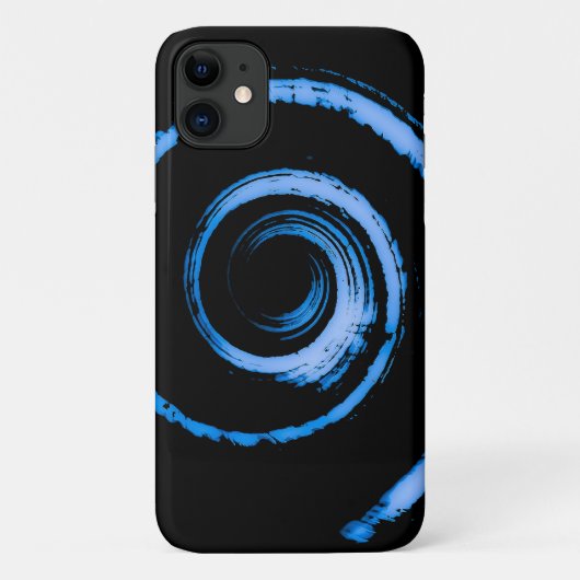J'appelle spirale bleue sur coque noir (Dos)