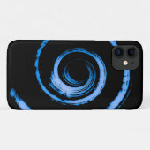 J'appelle spirale bleue sur coque noir (Dos (Horizontal))