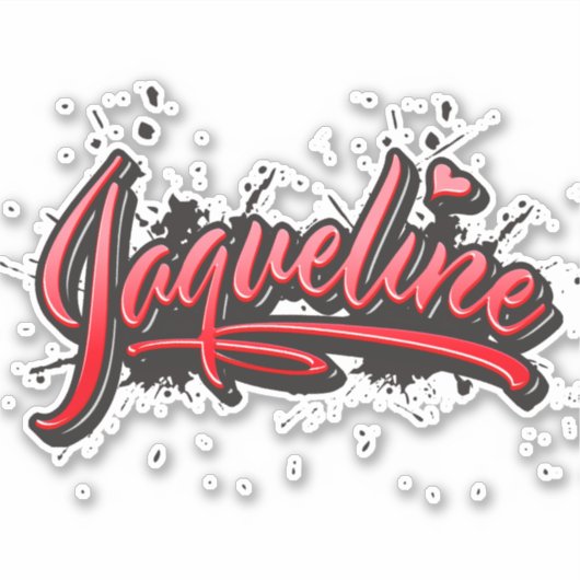 Jaqueline red heart graffiti Autocollants (Devant)