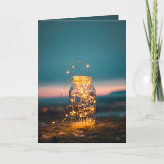Jar aux lumières féeriques Carte de vacances (Devant)