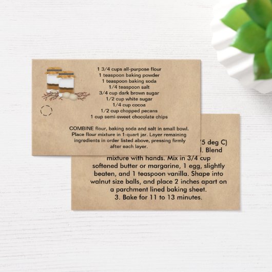 Jar Chocolate Chip Cookie Mix Hang Label Visitekaartje (Bureau)