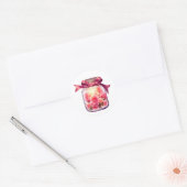 Jar Cliparts roze bloemen Ronde Sticker (Envelop)