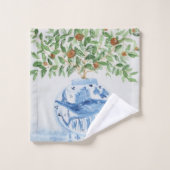 Jar de gingembre blanc et bleu peint à la main (Gant de toilette)