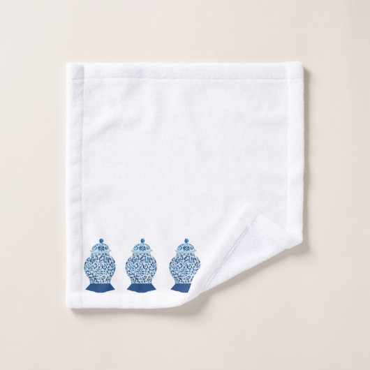 Jar de gingembre bleu et blanc (Gant de toilette)