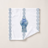 Jar de gingembre bleu et blanc rayé (Gant de toilette)