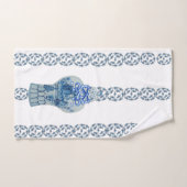 Jar de gingembre bleu et blanc rayé (Serviette à main)