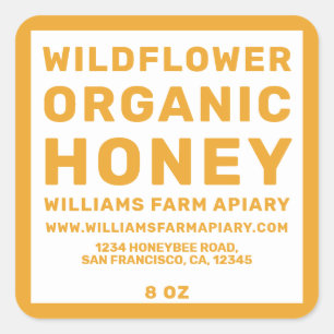 Jar de miel moderne Étiquette Honeybee Apière Jaun