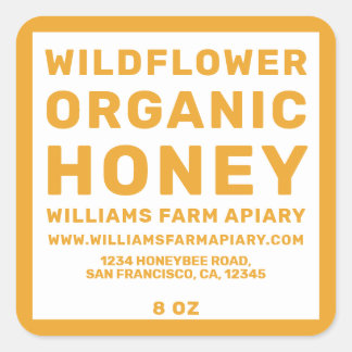 Jar de miel moderne Étiquette Honeybee Apière Jaun