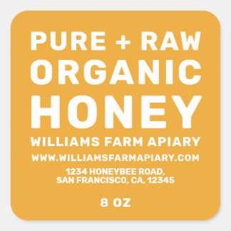 Jar de miel moderne Étiquette Honeybee Apière Jaun