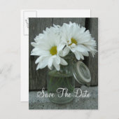 Jar of Daisies Wedding Save The Date Aankondigingskaart (Voorkant / Achterkant)