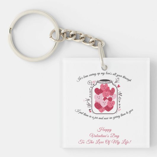 Jar Of Love Valentines Day Badge Sleutelhanger (Voorkant)