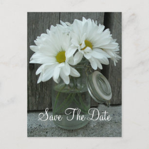 Jar van Daisies Wedding Save the Date Aankondigingskaart