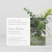 Jardin 3 avec Cats Memorial Funérailles Faire-part (Debout devant)