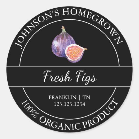 Jardin à la maison Étiquette de figues bio frais (Devant)