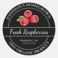Jardin à la maison Étiquette de framboise bio frai