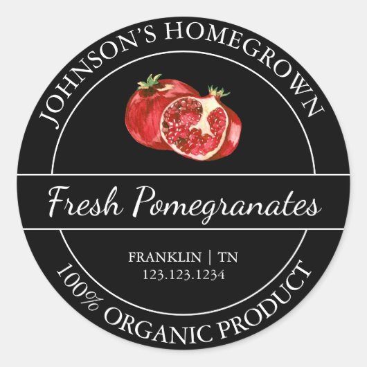 Jardin à la maison Étiquette de grenade biologique (Devant)