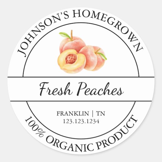 Jardin à la maison Étiquette de pêche biologique f (Devant)