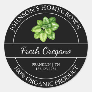 Jardin à la maison Étiquette Oregano bio frais