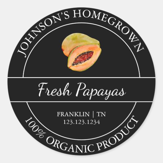 Jardin à la maison Étiquette Papaya bio frais (Devant)