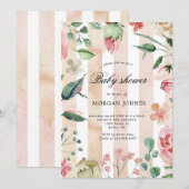 jardin à ressort élégant Baby shower Invitation (Devant / Derrière)