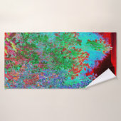 Jardin Abstrait coloré avec coucher de soleil de C (Serviette de bain)