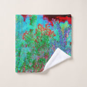 Jardin Abstrait coloré avec coucher de soleil de C (Gant de toilette)