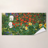 Jardin agricole avec tournesol par Gustav Klimt (Serviette de bain)