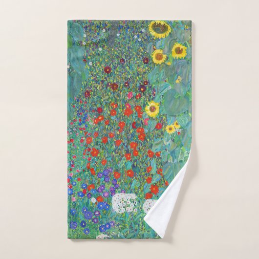 Jardin agricole avec tournesol par Gustav Klimt (Serviette à main)