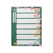 Jardin animé Floral Weekly Planner Bloc-notes vert (Tourné)
