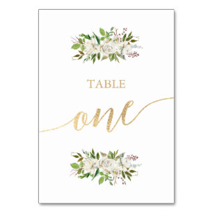 Jardin antique   CARTE DE TABLE D'OR MARIAGE Flora