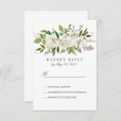 Jardin antique Fleurs blanches Mariage RSVP (Devant / Derrière)