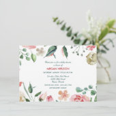 Jardin Aquarelle Florale Baby shower Invitation (Debout devant)