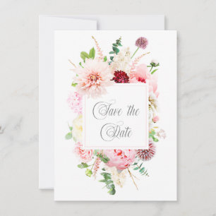 Jardin aquarelle sauvage rose save the date