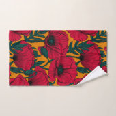 Jardin aux coquelicots rouges (Serviette à main)