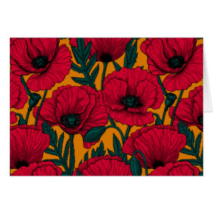 Jardin aux coquelicots rouges