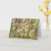 Jardin aux fleurs violettes Carte d'anniversaire (Fleur jaune)