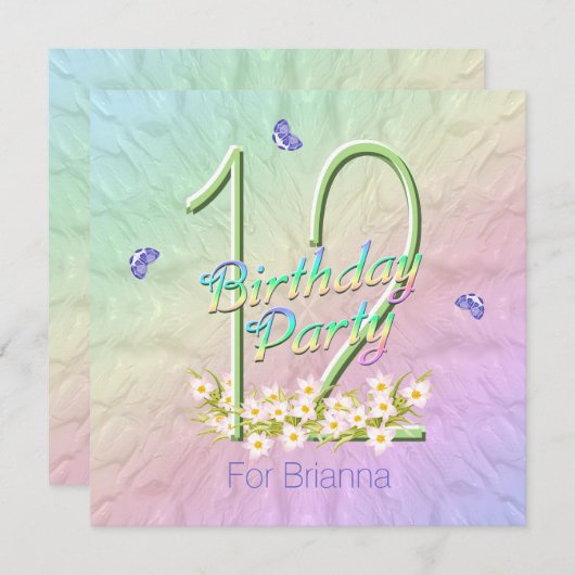 Jardin aux papillons Invitation à la fête du 12e a (Devant / Derrière)