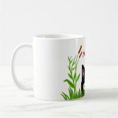 Jardin aux papillons mignon avec Mug de chat noir (Gauche)