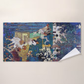 Jardin avec chien et chat, Jessie Willcox Smith (Serviette de bain)