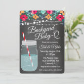 Jardin Baby Q Mason Jar Invitation (Debout devant)